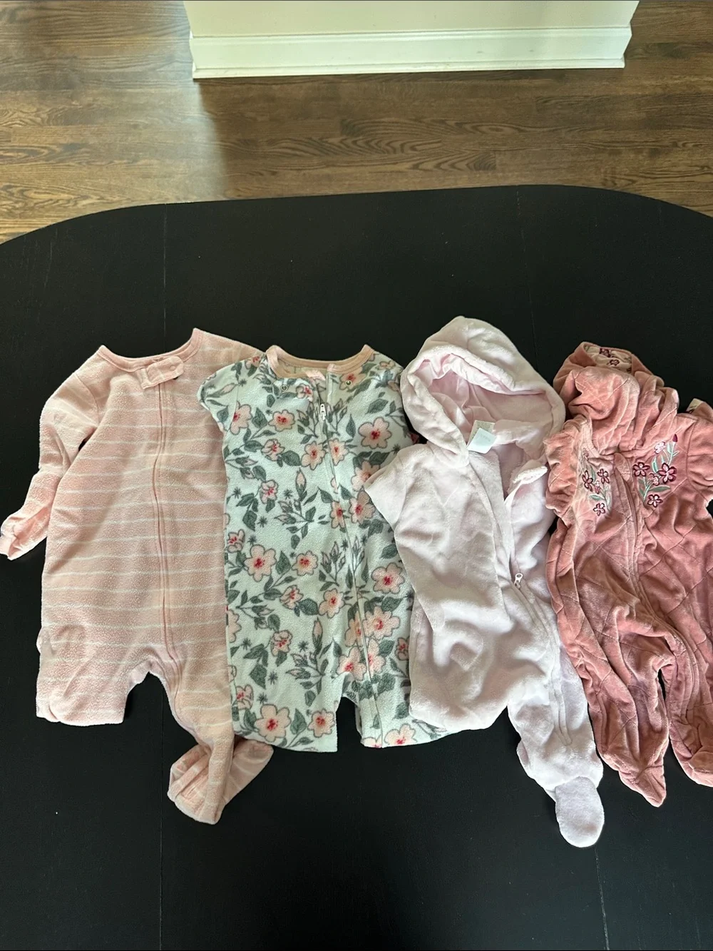 Baby Girls Footed Sleepers Bundle - Pink & Floral